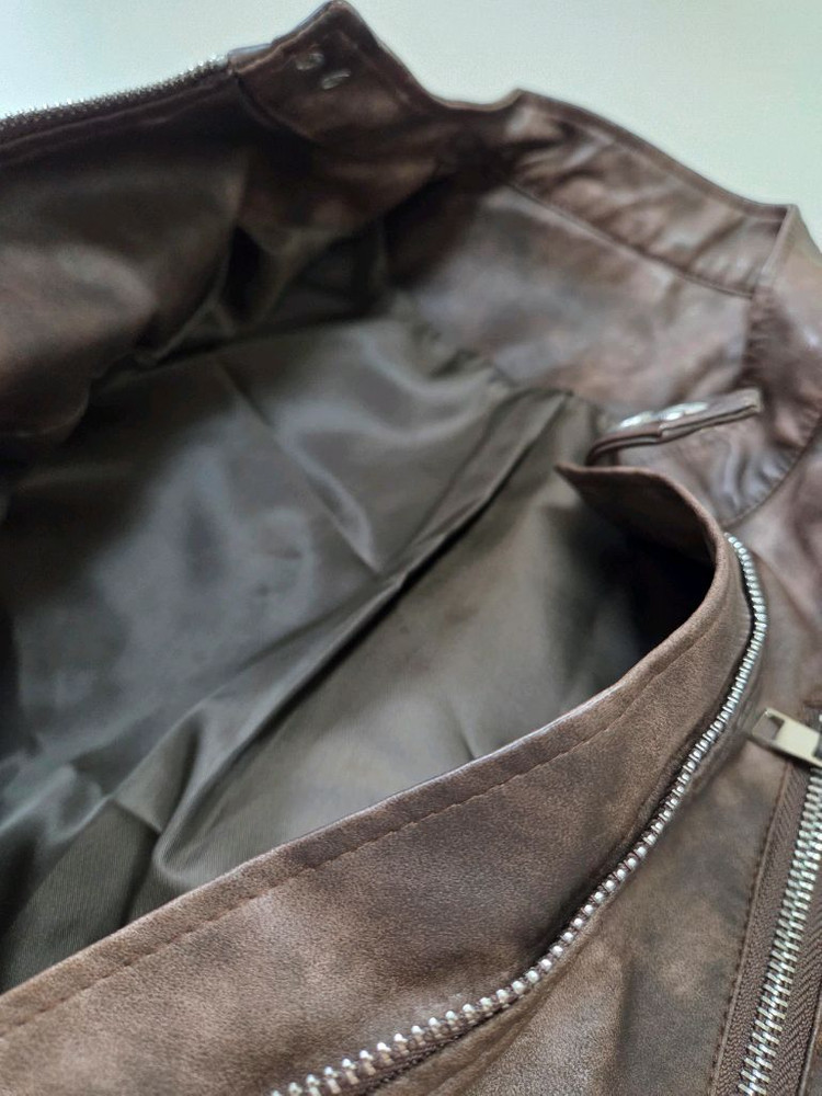 크롭 여성 가죽 자켓 F--2