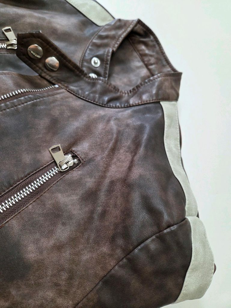 크롭 여성 가죽 자켓 F--3