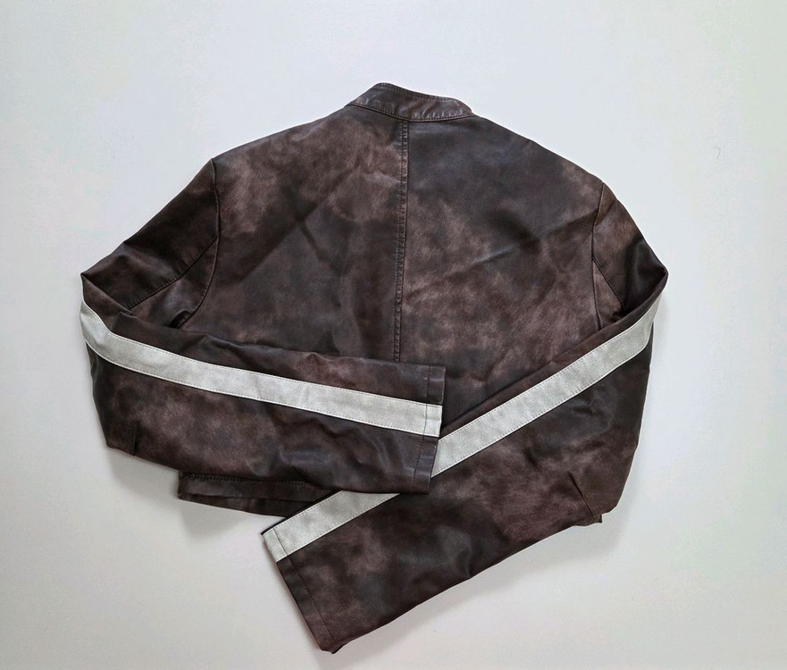 크롭 여성 가죽 자켓 F--1