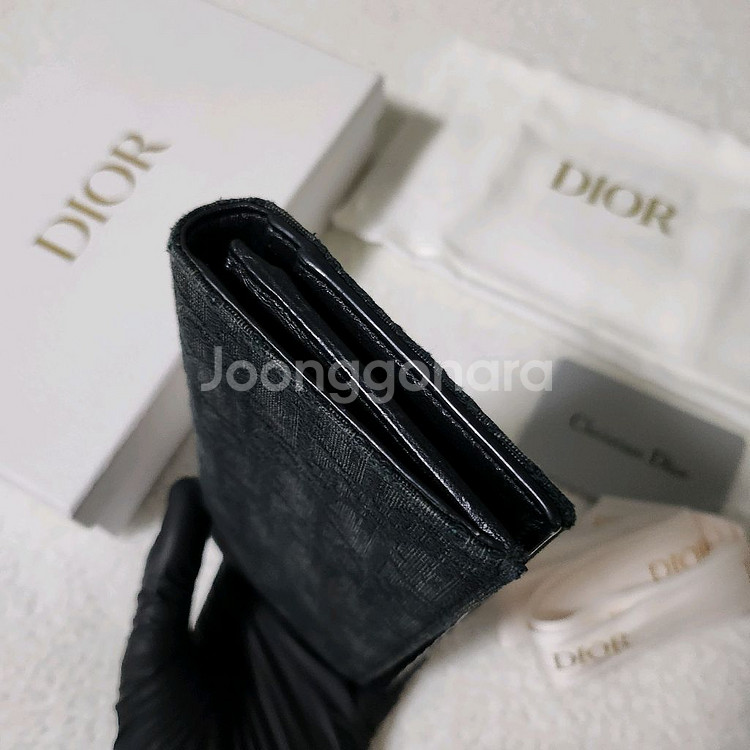 [풀구성]디올 오블리크 버티컬 장지갑 블랙--4