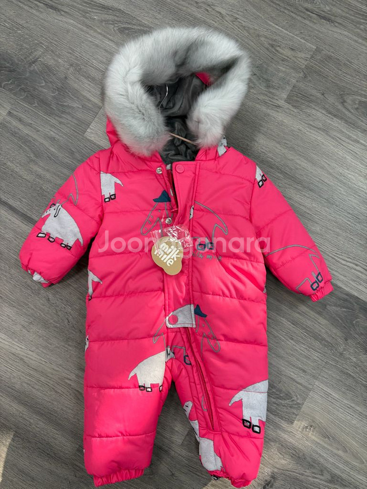 유아 아기 밀크마일 우주복패딩 택달린 새상품(80)--0