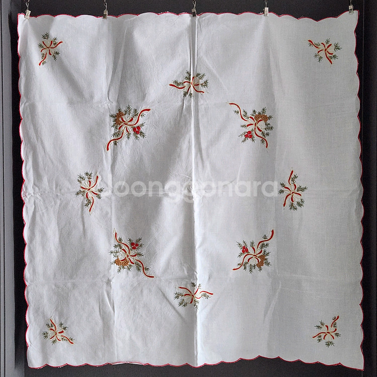 빈티지패브릭 크리스마스패브릭 빈티지크리스마스소품 크리사마스식탁보 테이블보 빈티지테이블보--0