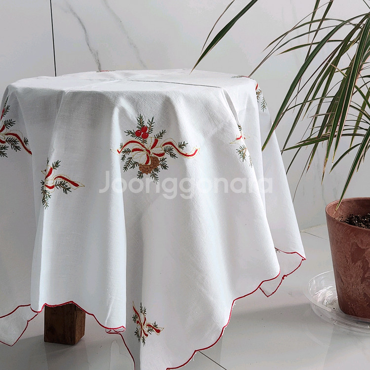 빈티지패브릭 크리스마스패브릭 빈티지크리스마스소품 크리사마스식탁보 테이블보 빈티지테이블보--1