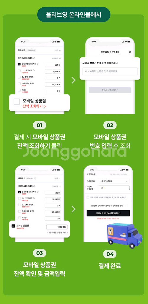 판매) 올리브영 모바일 상품권 1만원권--1