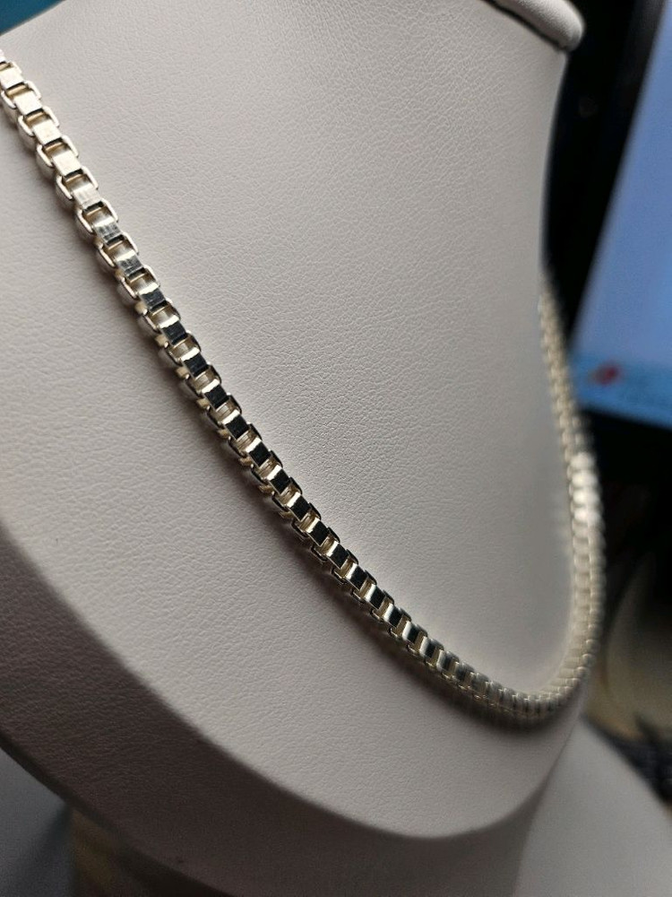 실버 큐브 체인 목걸이--1