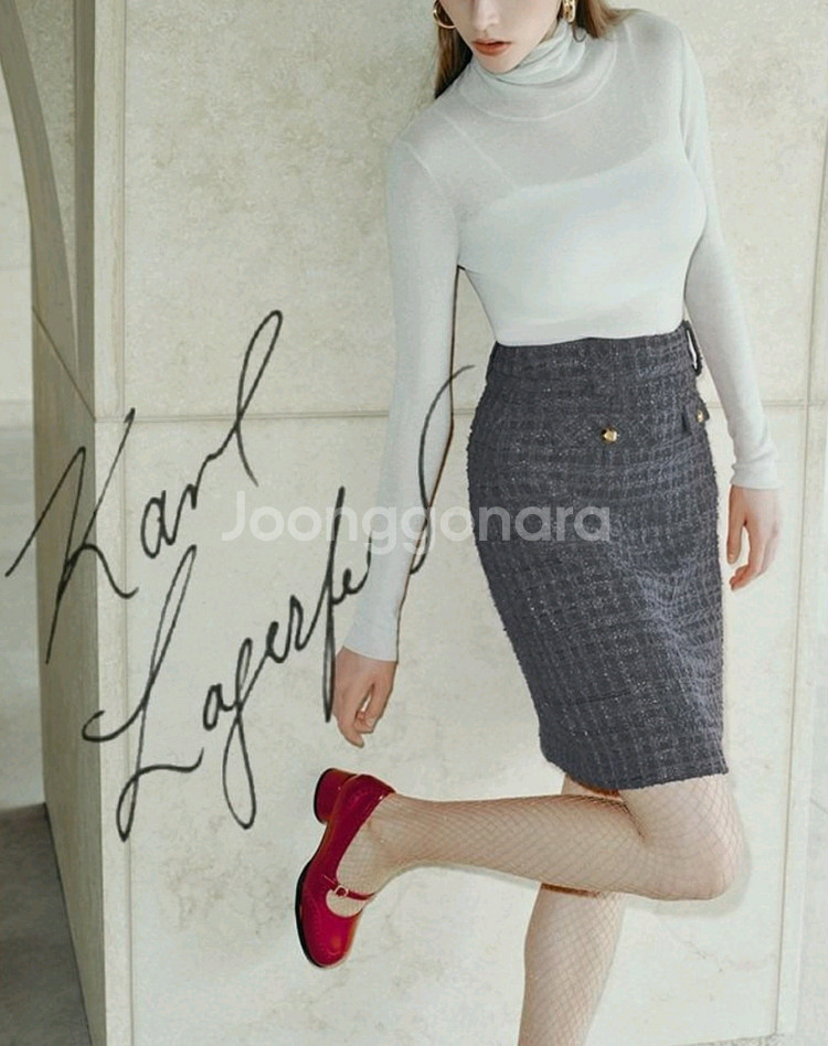 칼라거펠트 트위드 스커트(77~88) ㅡ새상품--5