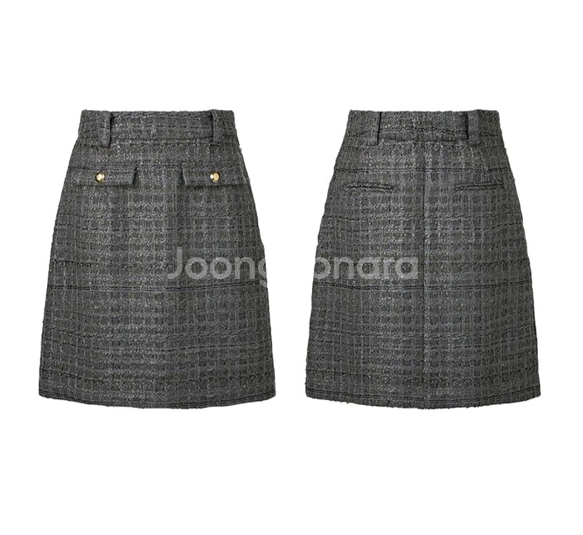 칼라거펠트 트위드 스커트(77~88) ㅡ새상품--4