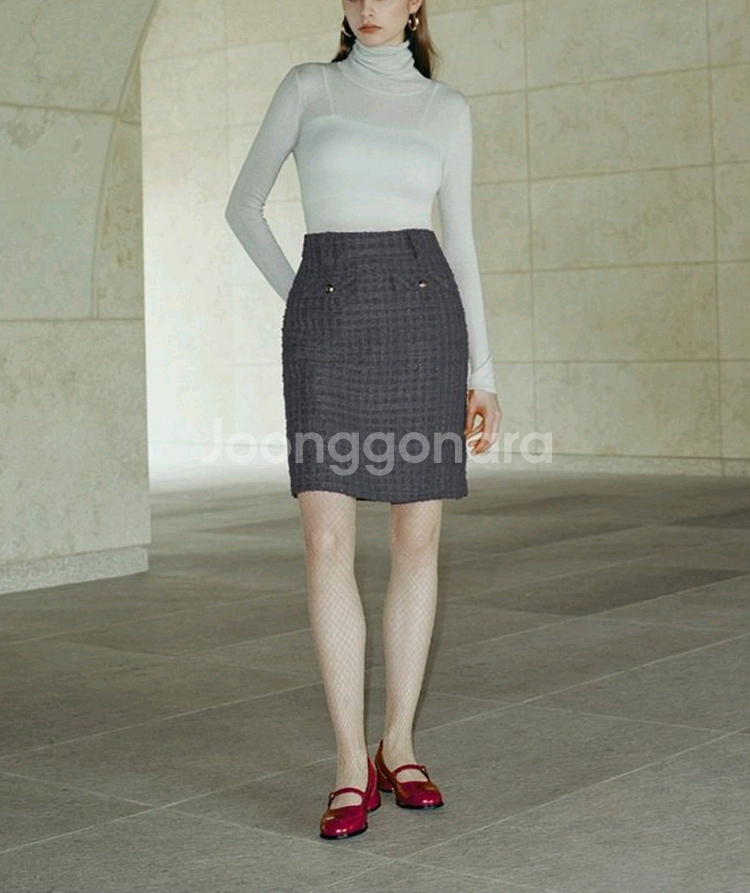 칼라거펠트 트위드 스커트(77~88) ㅡ새상품--6