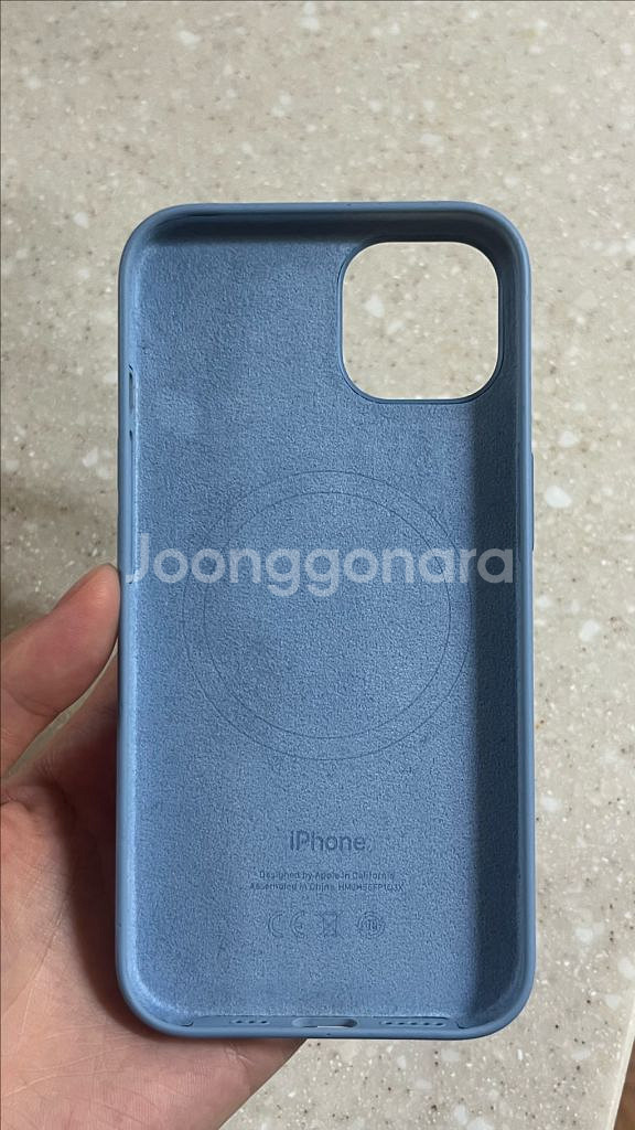 애플 정품 실리콘 케이스 (블루 포그)--1