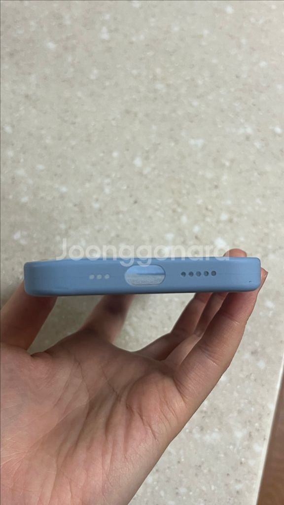 애플 정품 실리콘 케이스 (블루 포그)--5