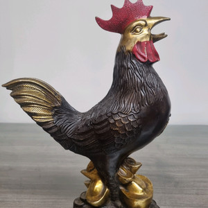 황동 화조상. 장닭. 2점 판매합니다 한점도 가능함