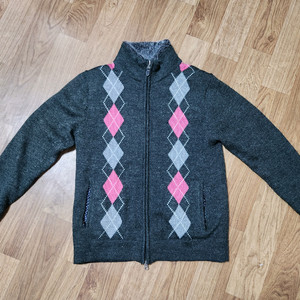 Male&co 집업 니트 가디건 아가일무늬 M사이즈 그레이