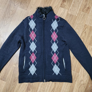 Male&co 집업 니트 가디건 아가일무늬 M사이즈 블랙