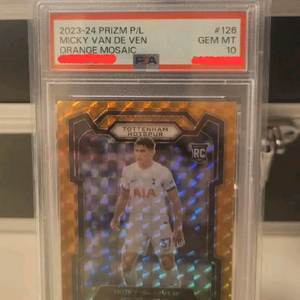 psa10 반더벤 루키RC 토트넘 오랜지 모자익 축구 등급 카드