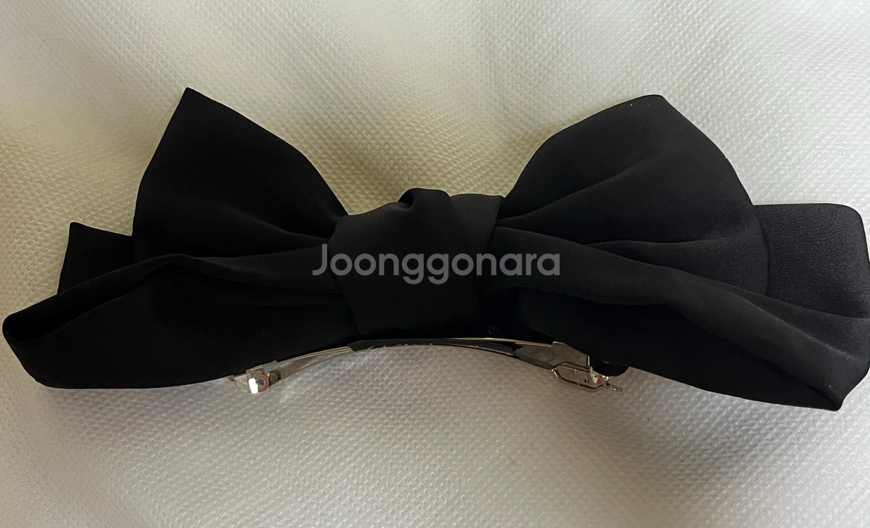 블랙 리본 헤어핀--2