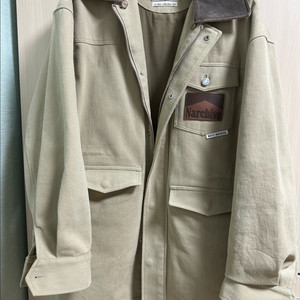 엔 아카이브 아카이브 빈티지 레더 디테일 워싱 코튼 점퍼 베이지 워크자켓