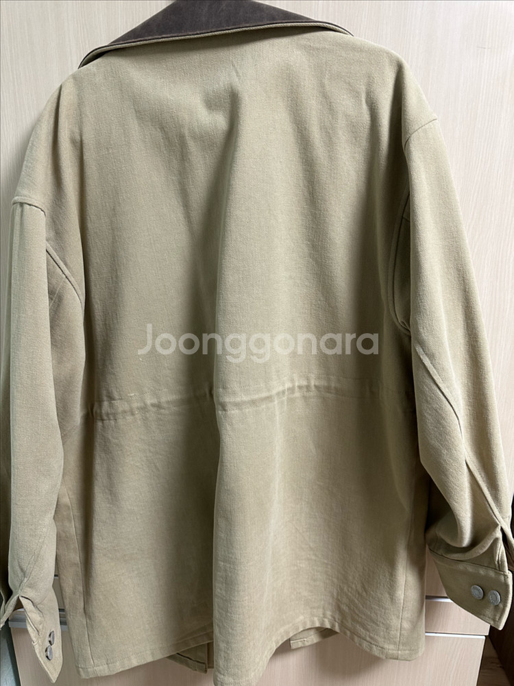 엔 아카이브 아카이브 빈티지 레더 디테일 워싱 코튼 점퍼 베이지 워크자켓--2