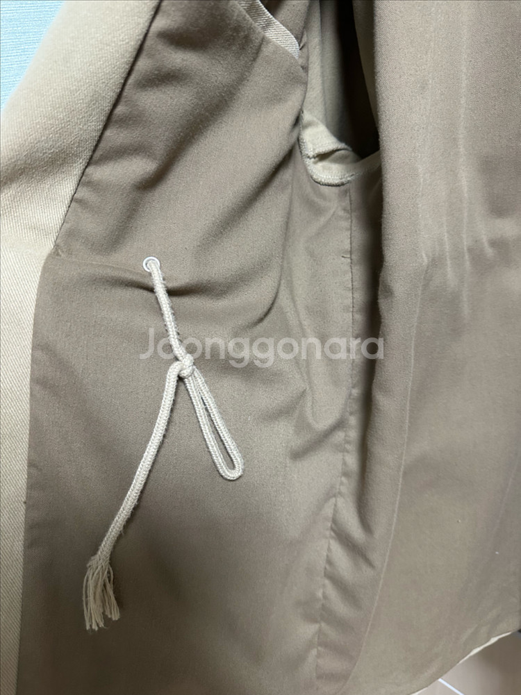 엔 아카이브 아카이브 빈티지 레더 디테일 워싱 코튼 점퍼 베이지 워크자켓--4