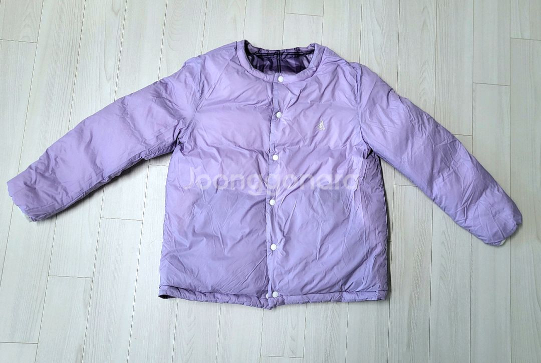 빈폴키즈 퍼플 체크 양면 경량 덕다운 160--1