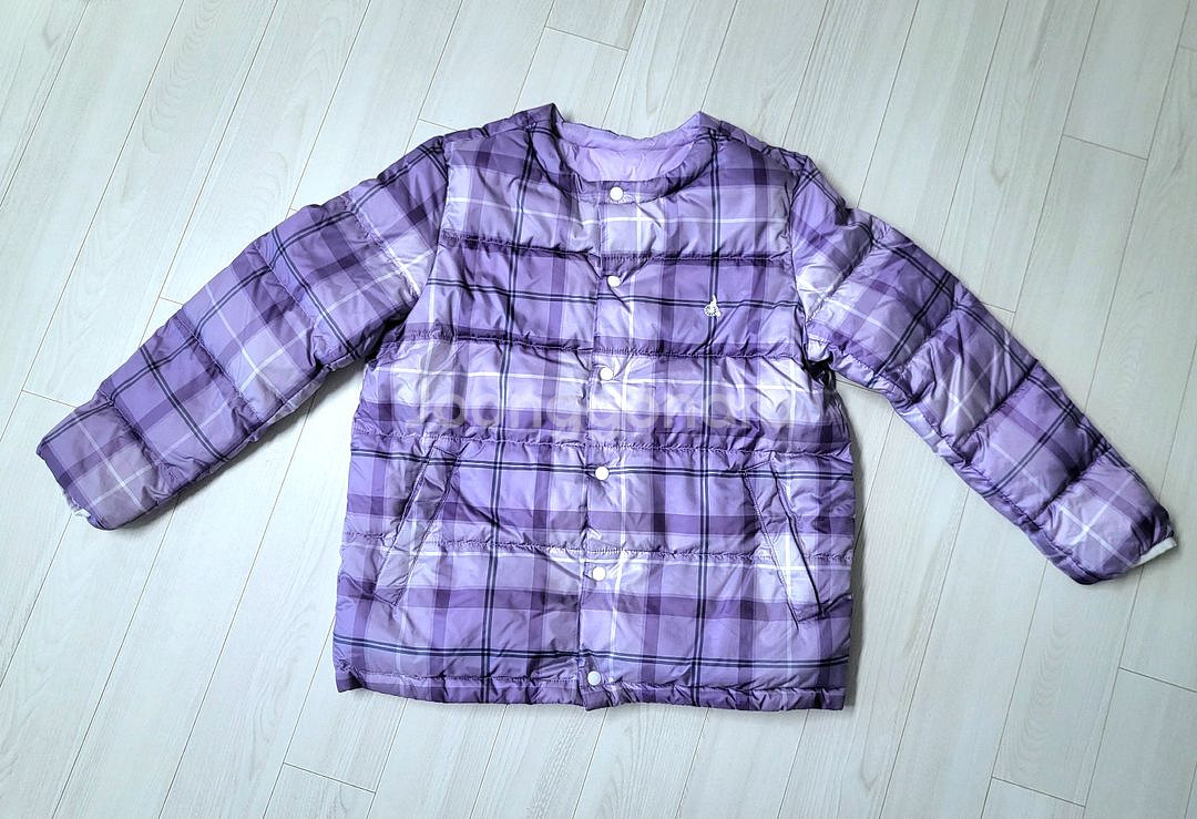 빈폴키즈 퍼플 체크 양면 경량 덕다운 160--0