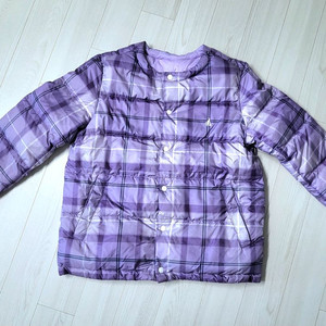 빈폴키즈 퍼플 체크 양면 경량 덕다운 160