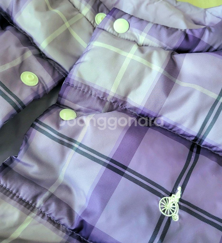 빈폴키즈 퍼플 체크 양면 경량 덕다운 160--2