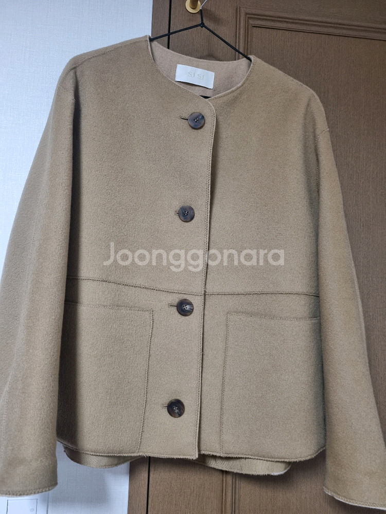 sjsj 울 캐시미어블랜드 하프코트 55--0