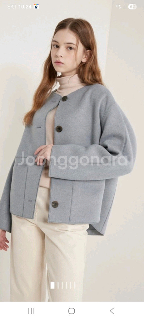 sjsj 울 캐시미어블랜드 하프코트 55--7