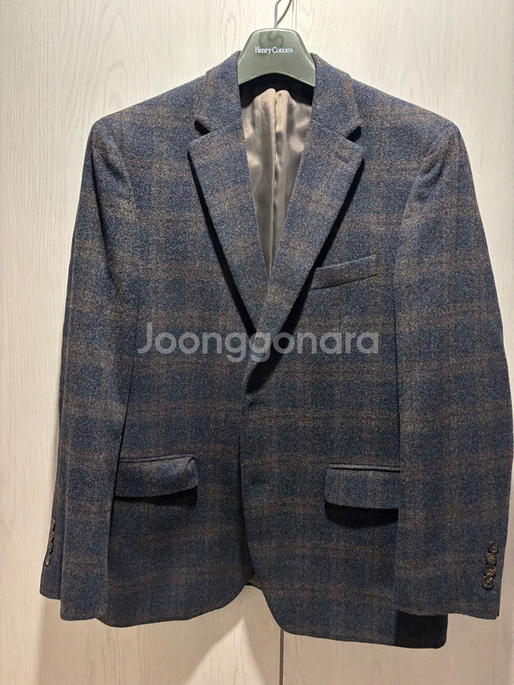 코오롱 브렌트우드 체크울자켓105--0