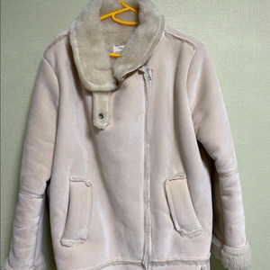 연핑크 프리사이즈 무스탕 자켓