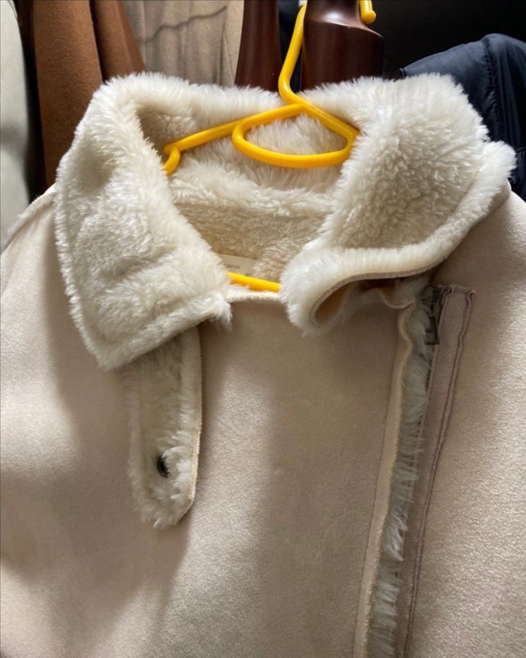 연핑크 프리사이즈 무스탕 자켓 이미지