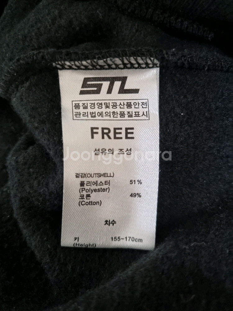 STL세미오버핏 기모후드티. 블랙. 프리사이즈--2