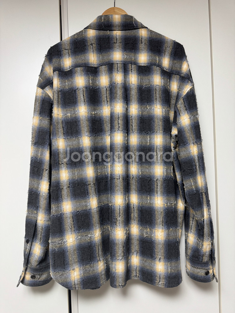 [46] 준지 25fw 그리드 니들 체크 루즈핏 셔츠--1
