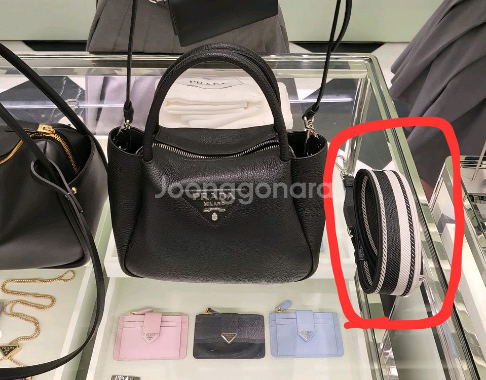 미사용 정품 프라다(1BC145) 숄더가방 은장 스트랩 (가방끈)--9