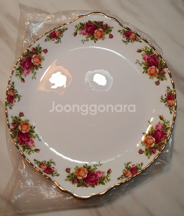 영국로얄알버트 황실장미 투핸들 케익접시31.5cm 새상--2