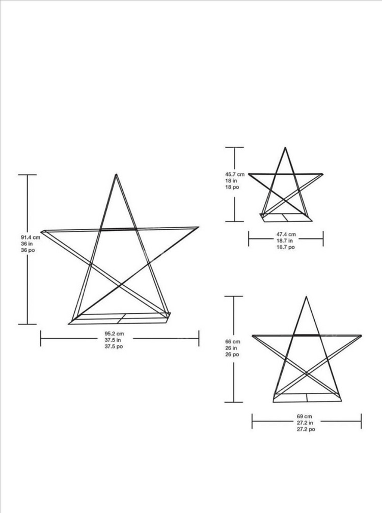크리스마스 LED 별 장식 3개 세트 인테리어 카페 야외장식 별모양--1