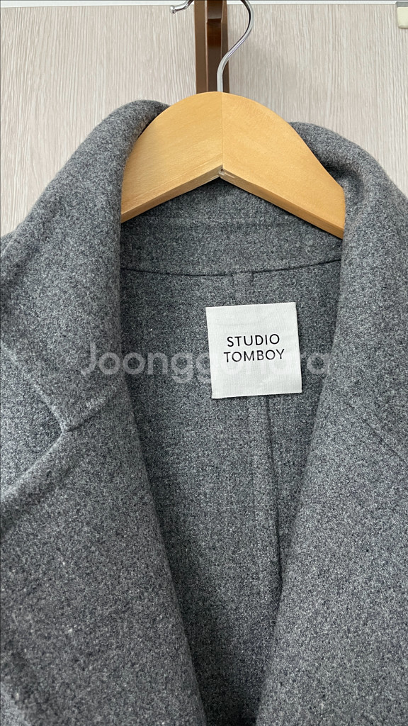 스튜디오 톰보이 여성 핸드메이드 코트 80사이즈 그레이--2