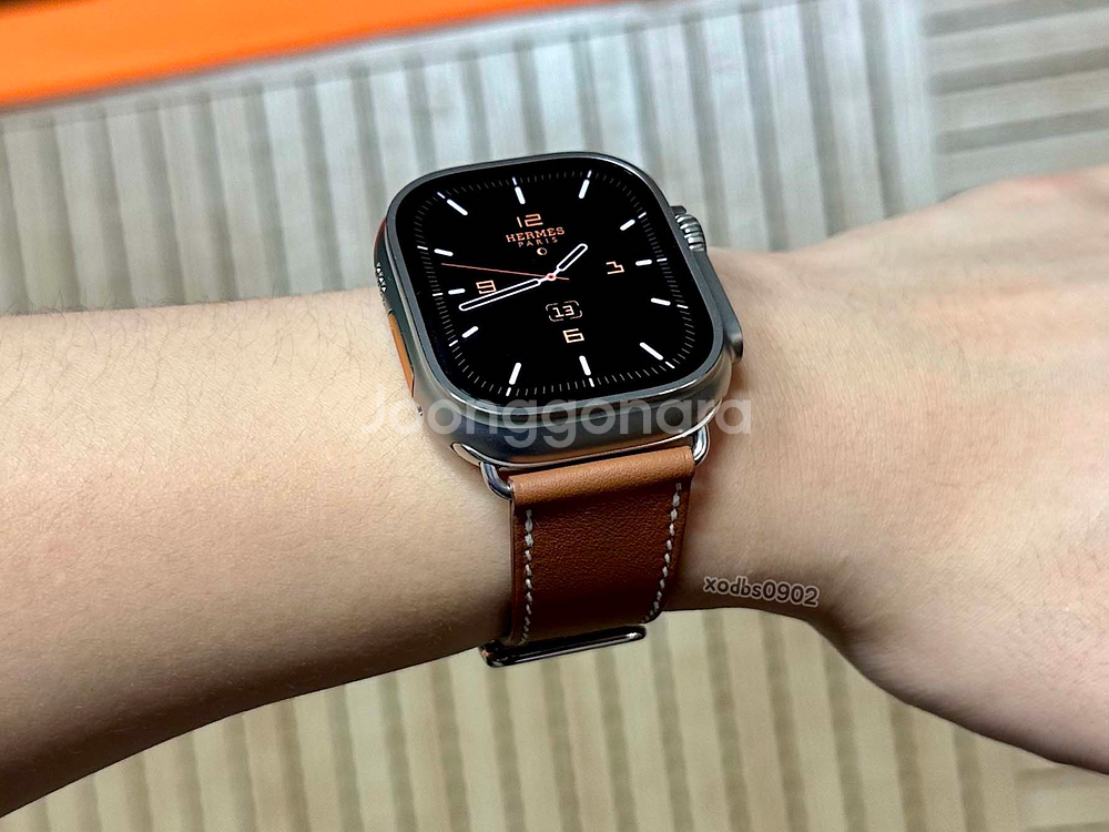 애플워치 에르메스 정품 골드 싱글 투어 가죽 스트랩 판매합니다--7