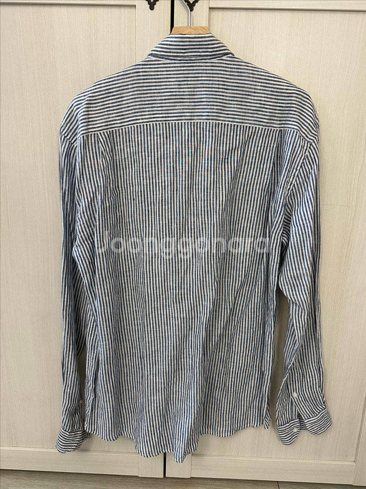 [L] 지오다노 스트라이프 린넨 셔츠--2