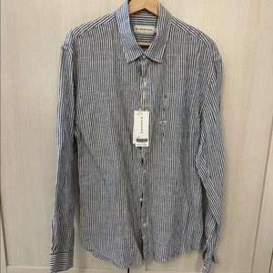 [L] 지오다노 스트라이프 린넨 셔츠