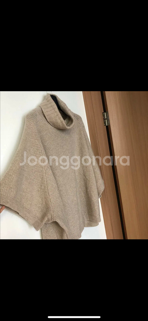 몽또또 캐시미어100 터틀넥 판쵸 니트 케이프 자켓 코트 가디건--2