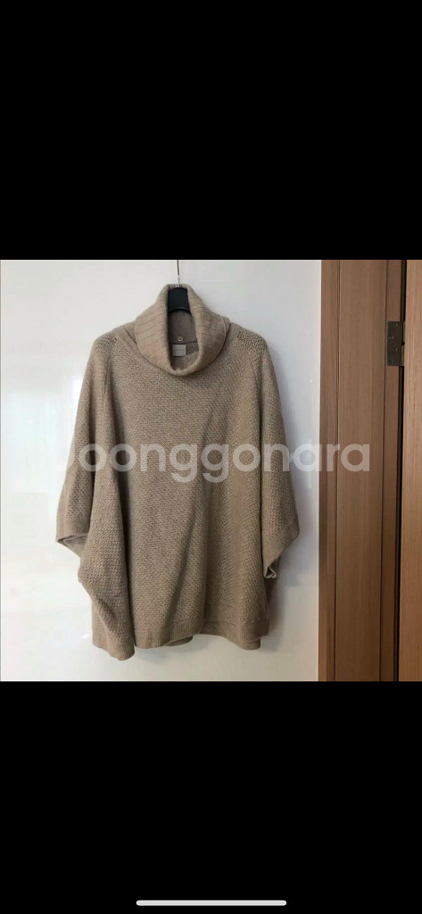 몽또또 캐시미어100 터틀넥 판쵸 니트 케이프 자켓 코트 가디건--0