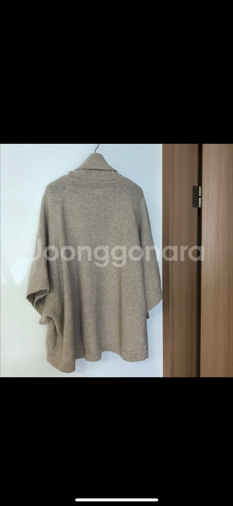 몽또또 캐시미어100 터틀넥 판쵸 니트 케이프 자켓 코트 가디건--4