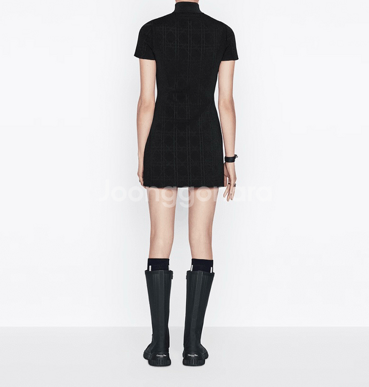 디올 블랙 매크로까나쥬 원피스--4