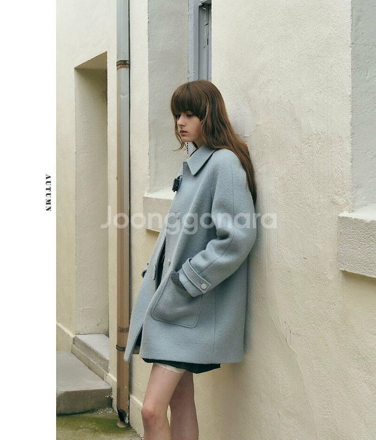 마론에디션 부클 하프 코트-스카이블루--1