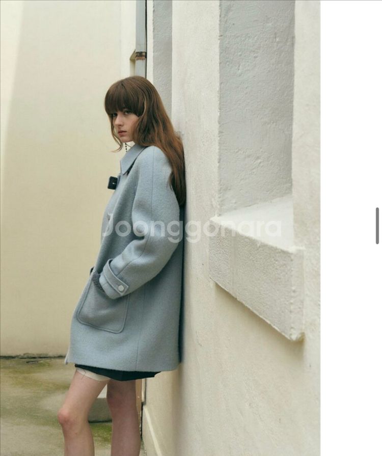 마론에디션 부클 하프 코트-스카이블루--2