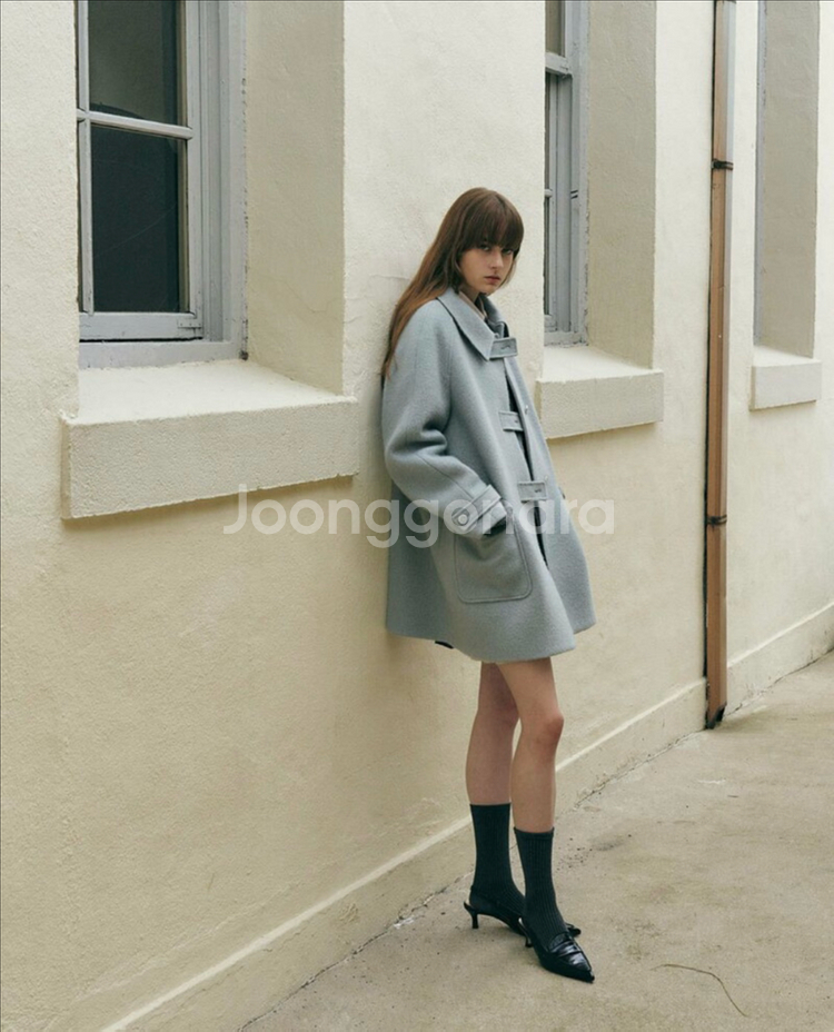 마론에디션 부클 하프 코트-스카이블루--3