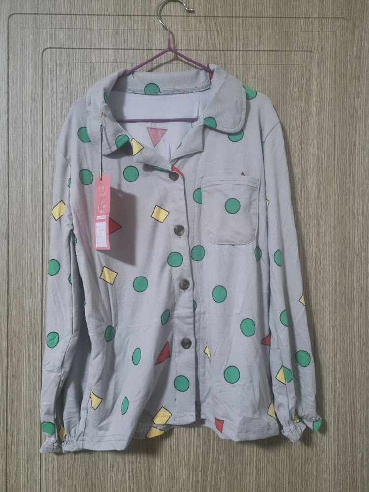 여아동 7-9세 플러프기모 상하복 잠옷 그레이 2벌 전부 이미지