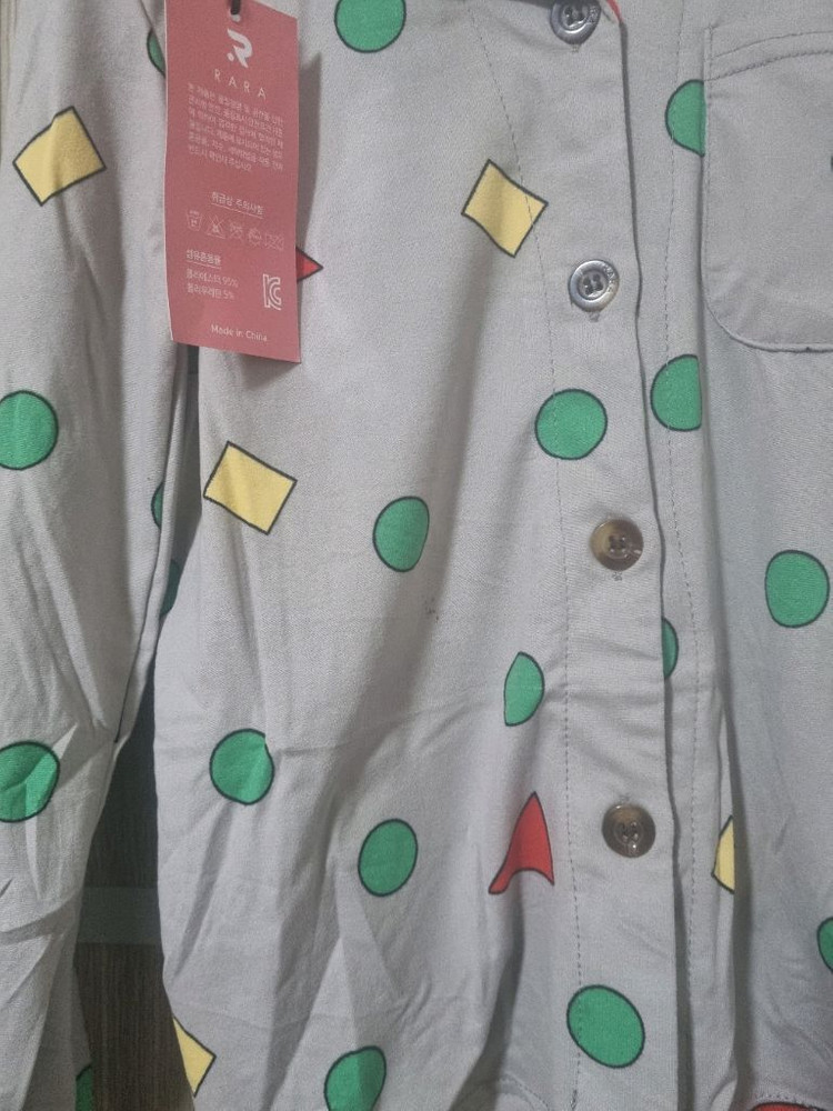 여아동 7-9세 플러프기모 상하복 잠옷 그레이 2벌 전부 이미지