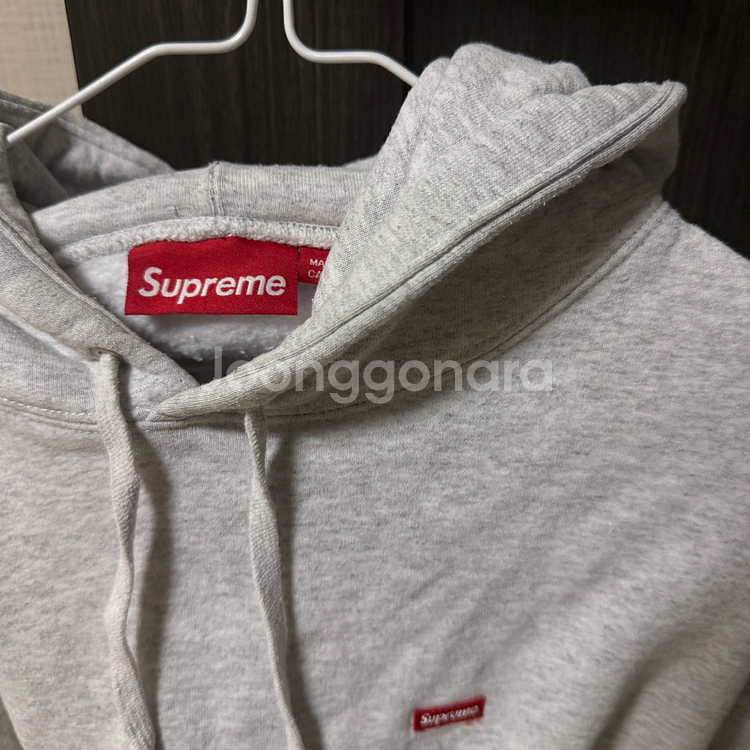 슈프림 로고 후드티 그레이 M (기모)--1